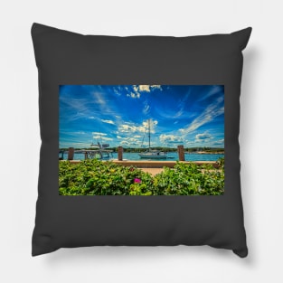 Oak Bluffs Harbor, Martha's Vineyard Pillow