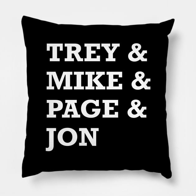 Phish Band Names Pillow by GypsyBluegrassDesigns