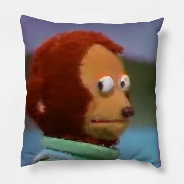 Suspicious monkey 1 Pillow by ms.fits