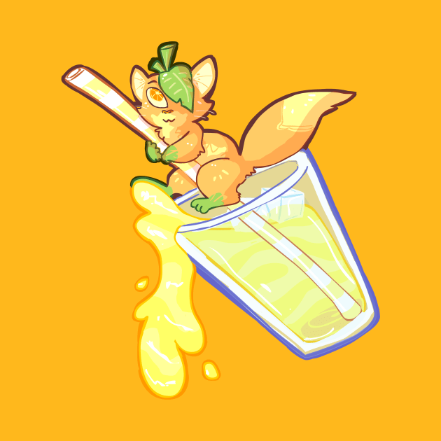 Orange Juice Citrus Kitty by sky665