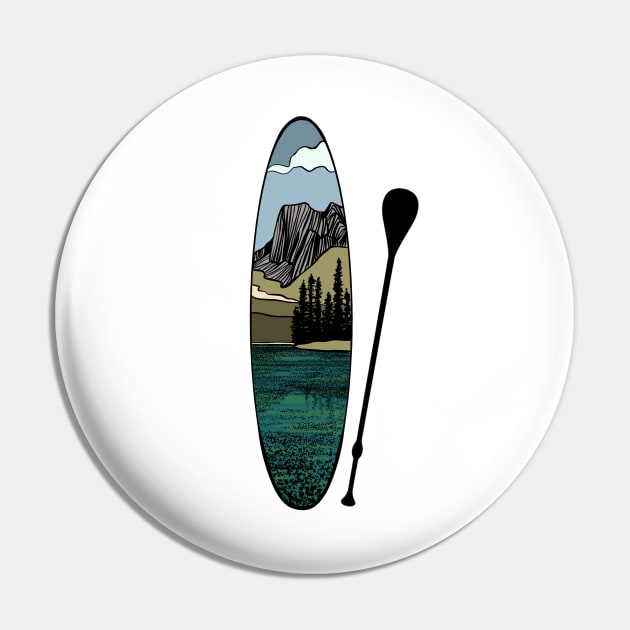 Stand up paddle board - mountain lake vertical Pin by NewBranchStudio