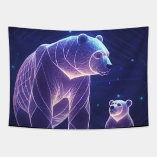 Ursa major and ursa minor constellations. Tapestry