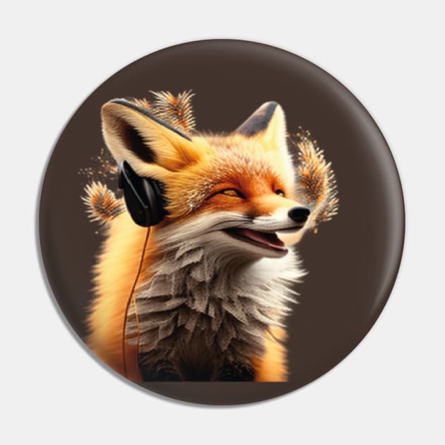 Smiling Musical Fox Pin by TOMOBIRI