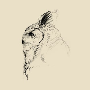 Great Horned Owl Art Sketch T-Shirt