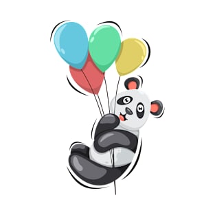 Cute Panda and Balloon T-Shirt