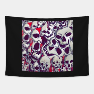 Skulls on skulls on skulls Tapestry