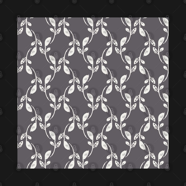 Light gray leaves over dark gray background by marufemia