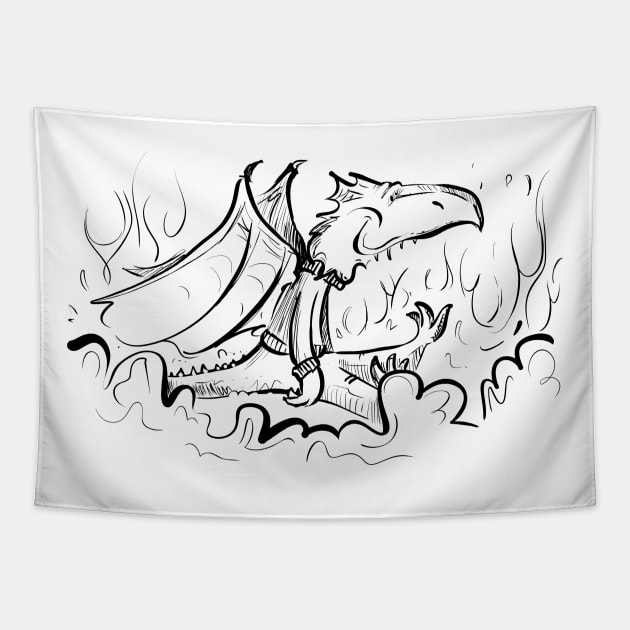 Derpy Dragon Tapestry by Jason's Doodles