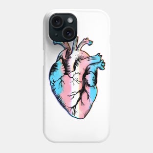 Transgender anatomical heart halftone design Phone Case