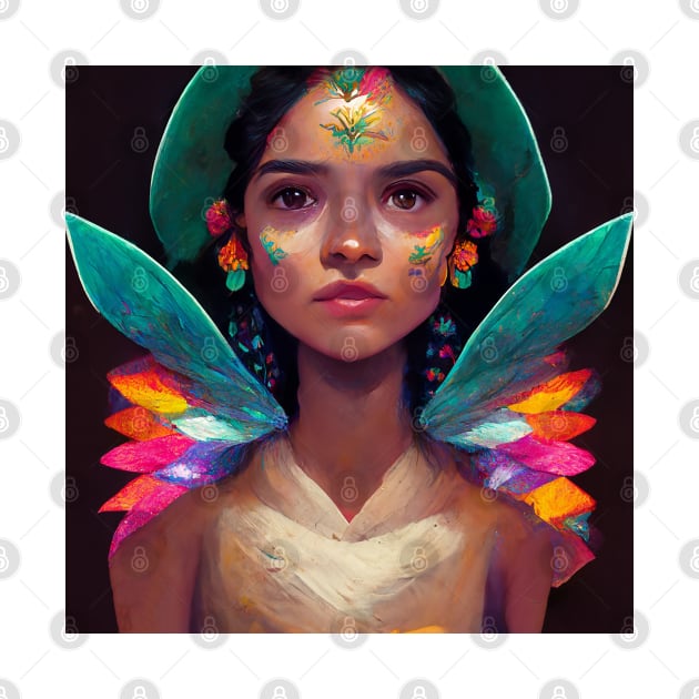 Beautiful ethnic mexican fairy painting / latina by Salogwyn