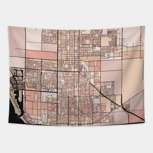 Oxnard Map Pattern in Soft Pink Pastels Tapestry