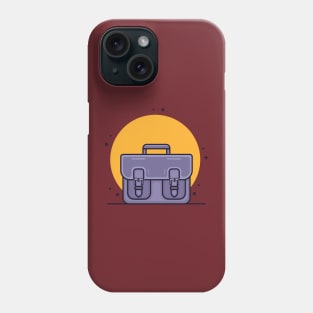 Purple Office Briefcase or Bag vector illustration. Phone Case