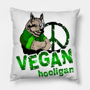 Vegan hooligan - rhinoceros Pillow