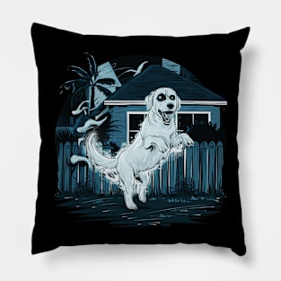 Scary Ghost Dog Night Horror Halloween Concept Pillow