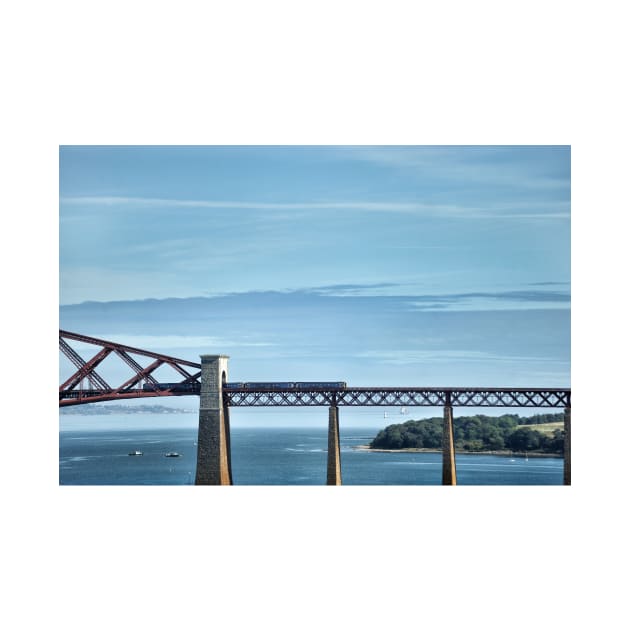 Train crossing over the Forth Bridge, Scotland by richflintphoto