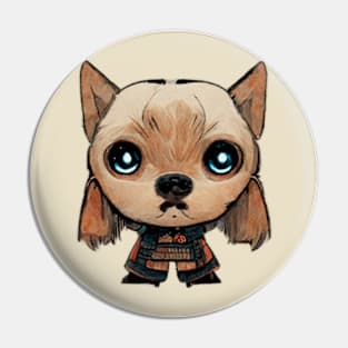 Samurai Chibi dog Pin