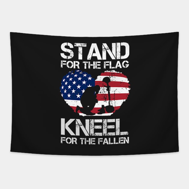 Stand For The Flag, Kneel For The Fallen! Tapestry by Jamrock Designs