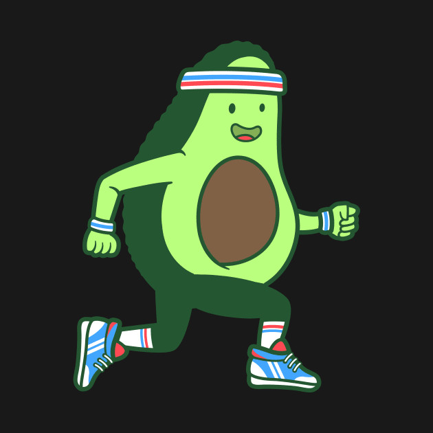 Sporty Avocado Exercise Avocado Cool Avocado Retro Runner by TV Dinners