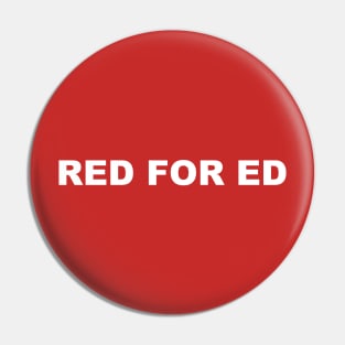 RED FOR ED (White Type No boarder) Pin