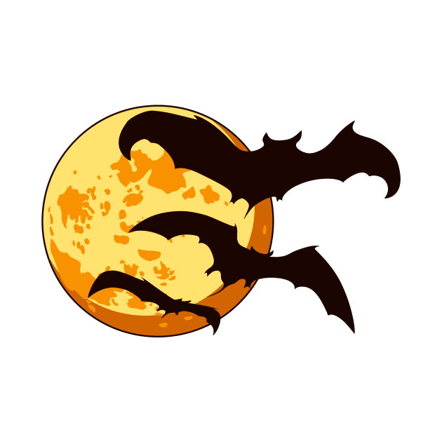 Bats and Moon by giantplayful