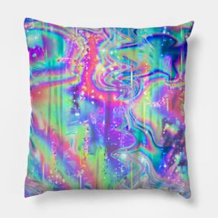 Psychedelic Holographic Texture Pillow