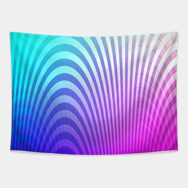 Rainbow Ombre Wave Pattern Tapestry by saradaboru