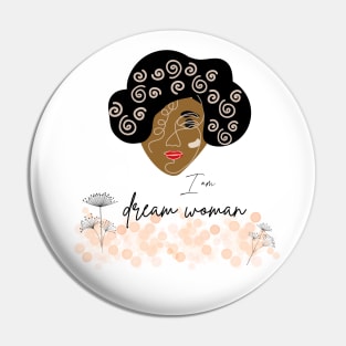 portrait of afroamerican woman with black curly hair Pin
