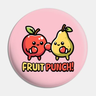 Fruit Punch! Cute Boxing Fruit Pun Cartoon Pin