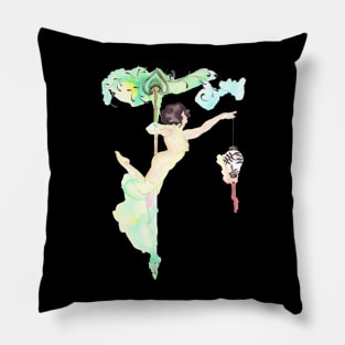 Green fairy pole dancer Pillow