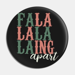 Falalalala-ing Apart retro distressed typography colorblock tee | Falling Apart | Seasonal Depression | Office Christmas Holiday Party Shirt Pin