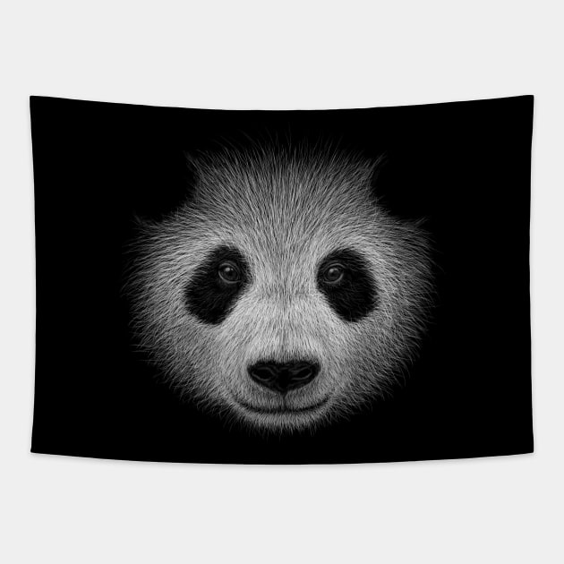 Fancy Panda Illustration Funky Panda-Bear Drawing Tapestry by SkizzenMonster