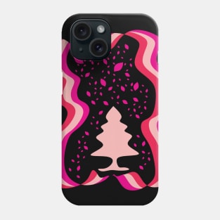 Evergreen Tree Illustration Pink Phone Case