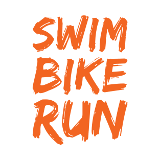 Swim Bike Run orange design T-Shirt