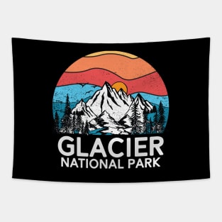 Vintage Glacier National Park Retro 80s Montana Mountain Tapestry