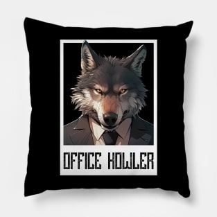 Office Howler. Business wolf Pillow