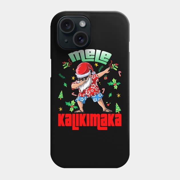 Mele Kalikimaka Christmas Santa Shaka Hawaii Phone Case by intelus