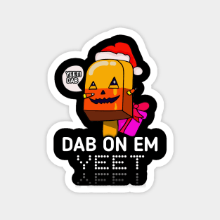 Jack O Lantern Dabbing Halloween Christmas Yeet Dab - Dabbing Trendy Dance Emote Meme - Autumn Fall Kids Teens Magnet