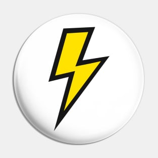 Yellow Lightning Bolt with Bold Black Outline Pin