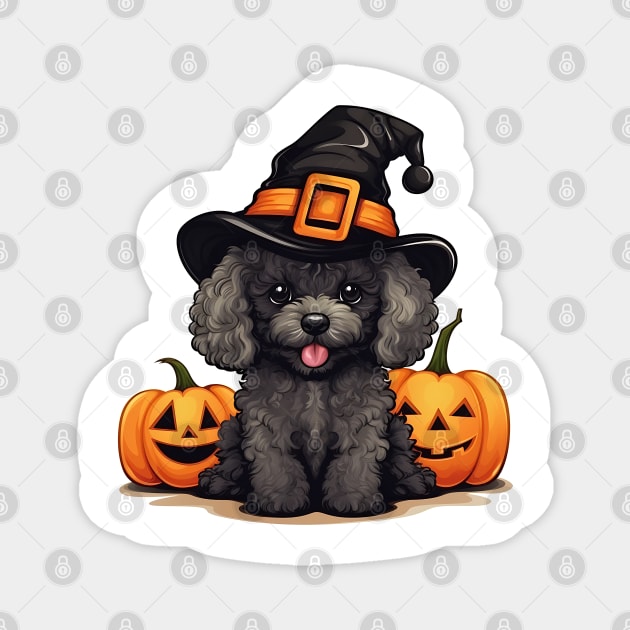 Halloween Poodle Dog #4 Magnet by Chromatic Fusion Studio