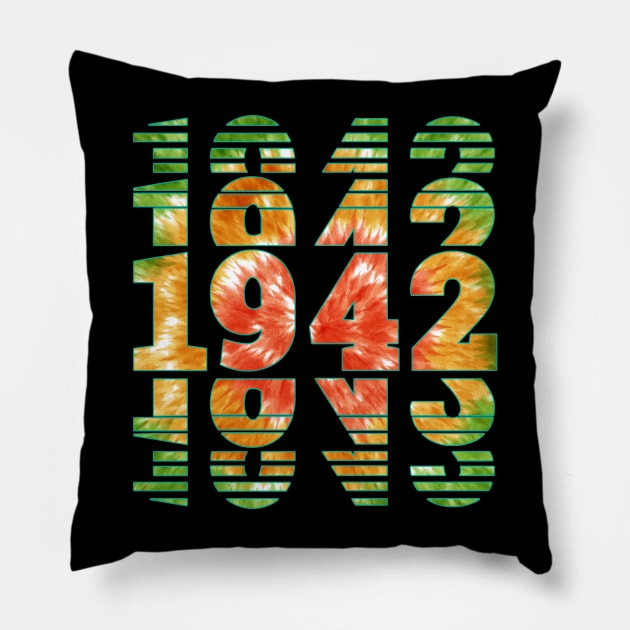 Tie Dye 1942 Birthday Pillow by sevalyilmazardal