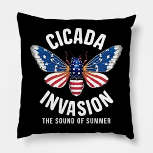 Cicada Invasion The Sound of Summer Funny Cicadas Shirt Pillow