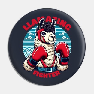 Kickboxing llama Pin