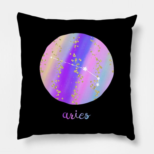 Aries sign Pillow by tortagialla