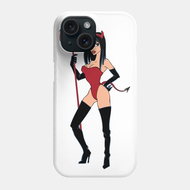 Diablessa Halloween Pin Up Phone Case by AnishaCreations