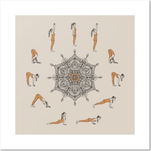 Yoga sun salutation plus size yoga illustration  Sticker for Sale