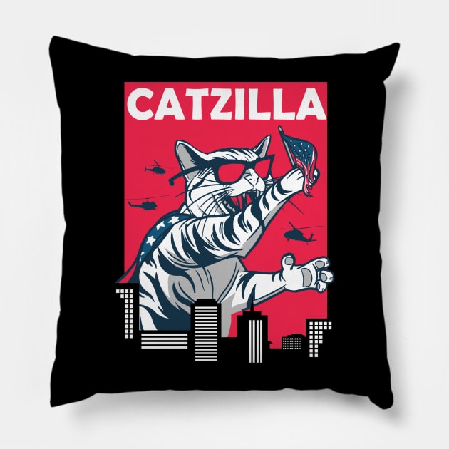 catzilla Pillow by ArtRoute02