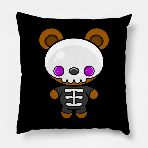 Skull Bear Pillow by RD Doodles