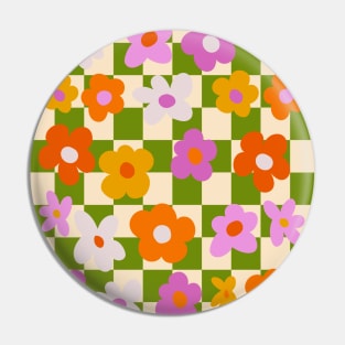 Retro Groovy Floral Pin