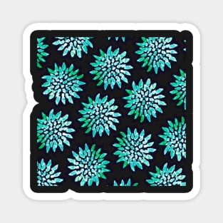 Floral Fireworks of the Sea - Turquoise - Digitally Illustrated Abstract Flower Pattern for Home Decor, Clothing Fabric, Curtains, Bedding, Pillows, Upholstery, Phone Cases and Stationary Magnet