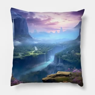 Landscape Magical Dimension Fantastic Planet Surrealist Pillow